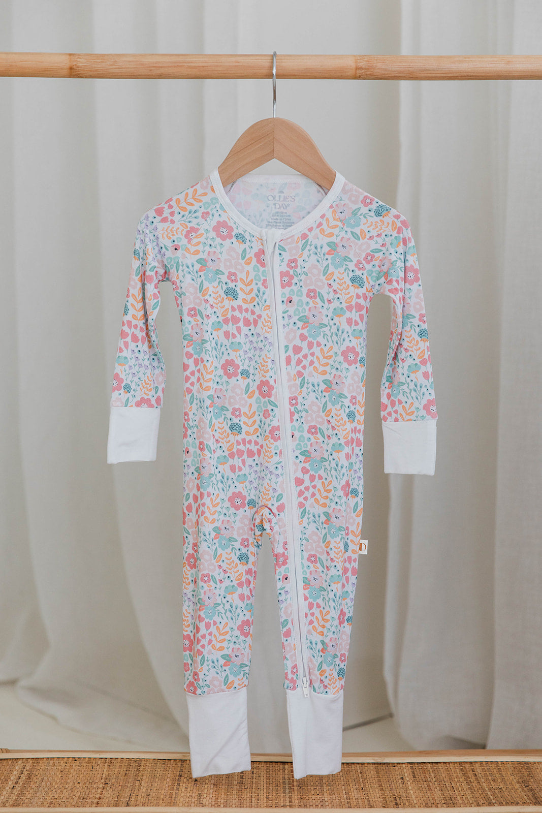 Zippered Romper in Spring Garden
