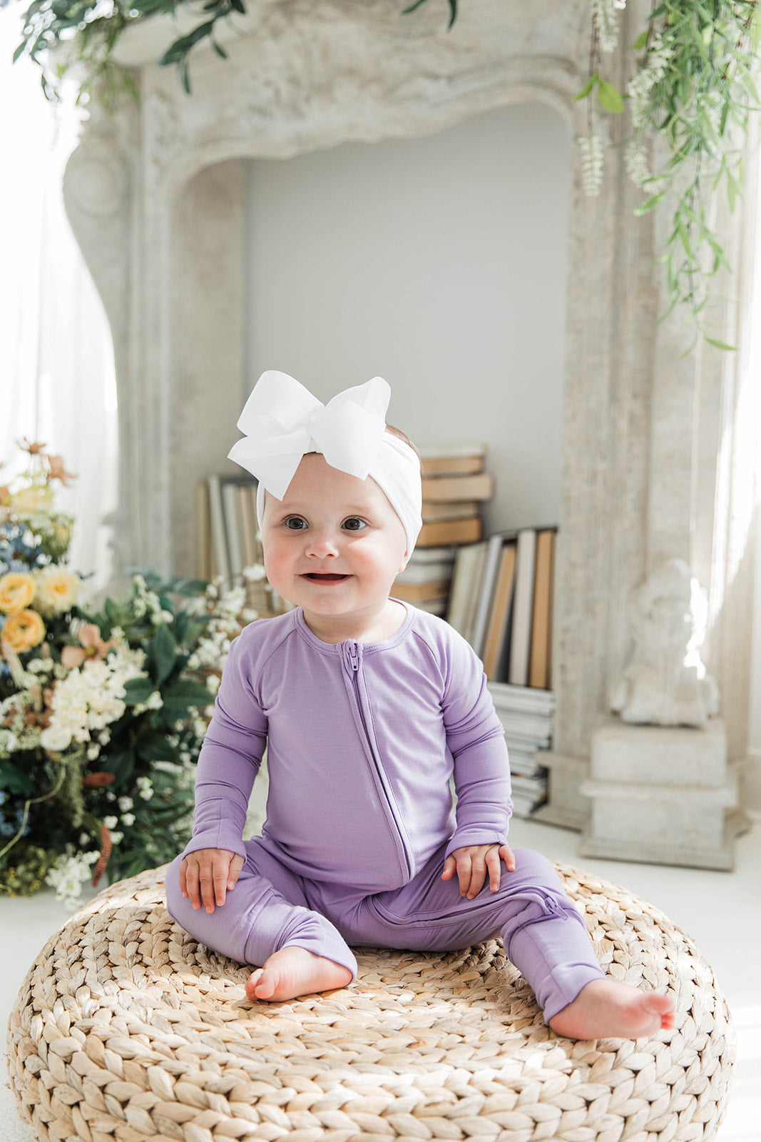 Zippered Romper in Lilac
