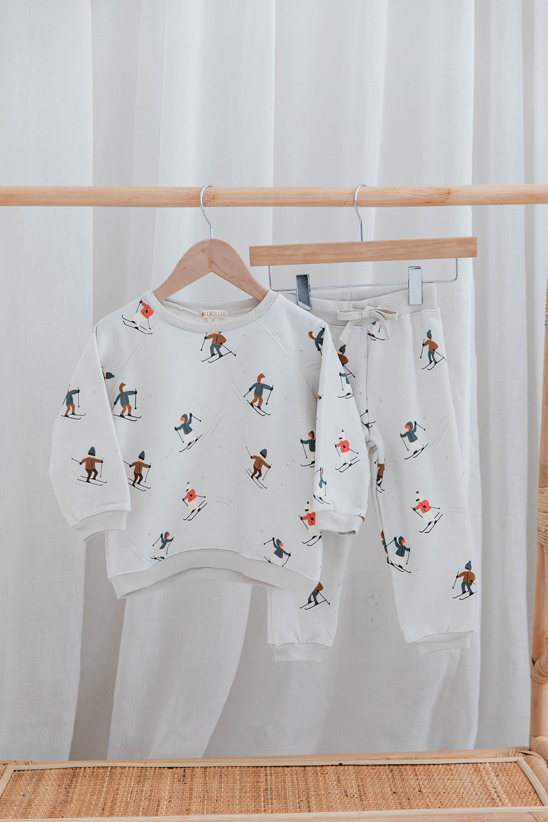 Baby & Toddler Winter Ski Sweat Set | Snow & Skier Outfit