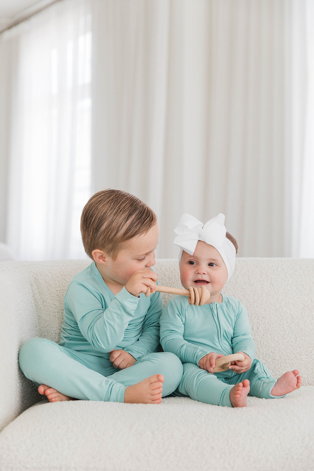 Zippered Romper in Mint