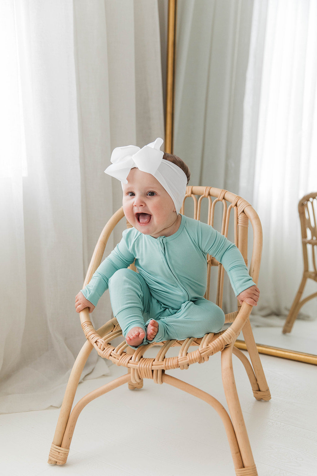 Zippered Romper in Mint