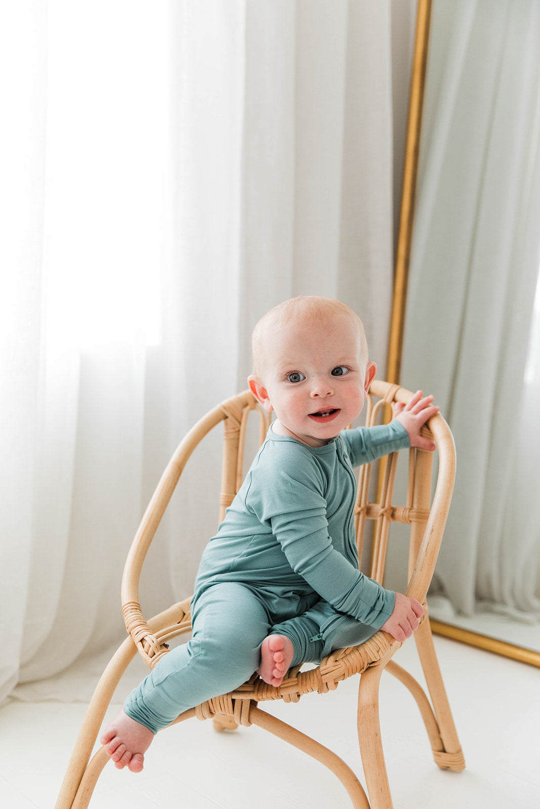Zippered Romper in Sea