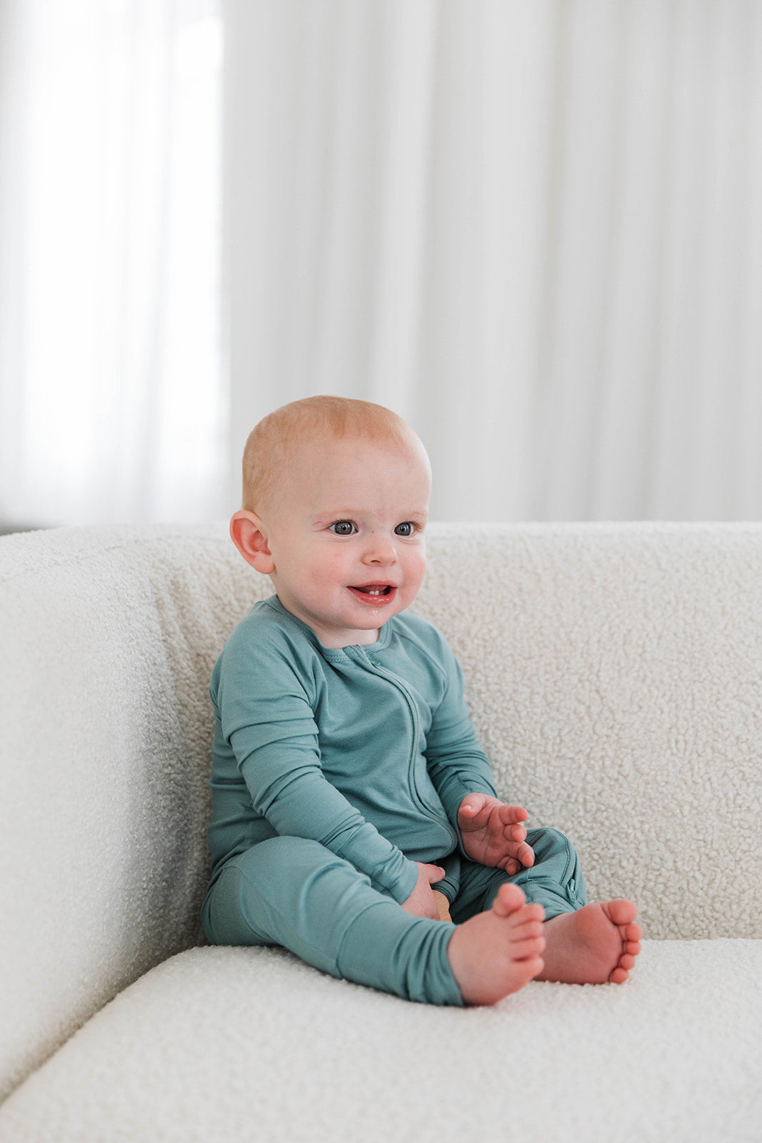 Zippered Romper in Sea