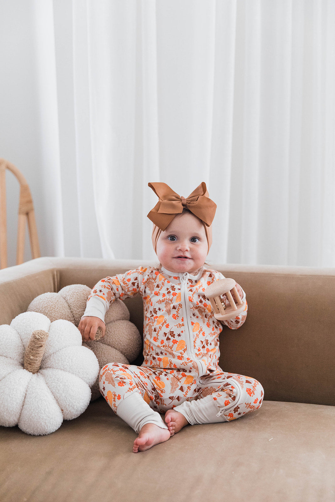 Zippered Romper in Maple Magic