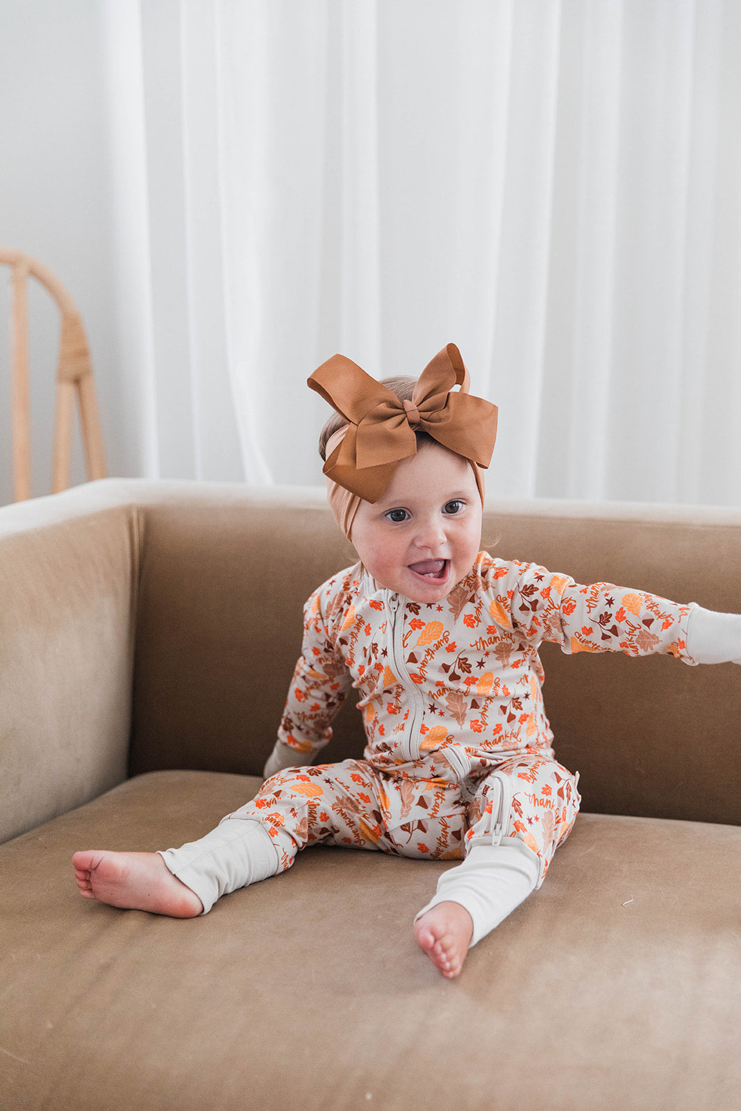Zippered Romper in Maple Magic
