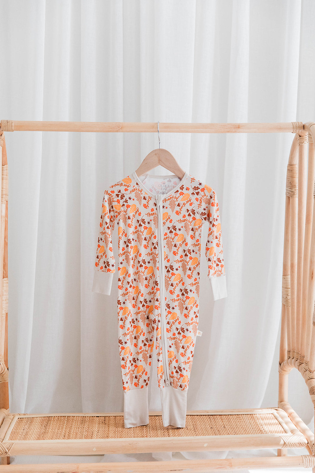 Zippered Romper in Maple Magic