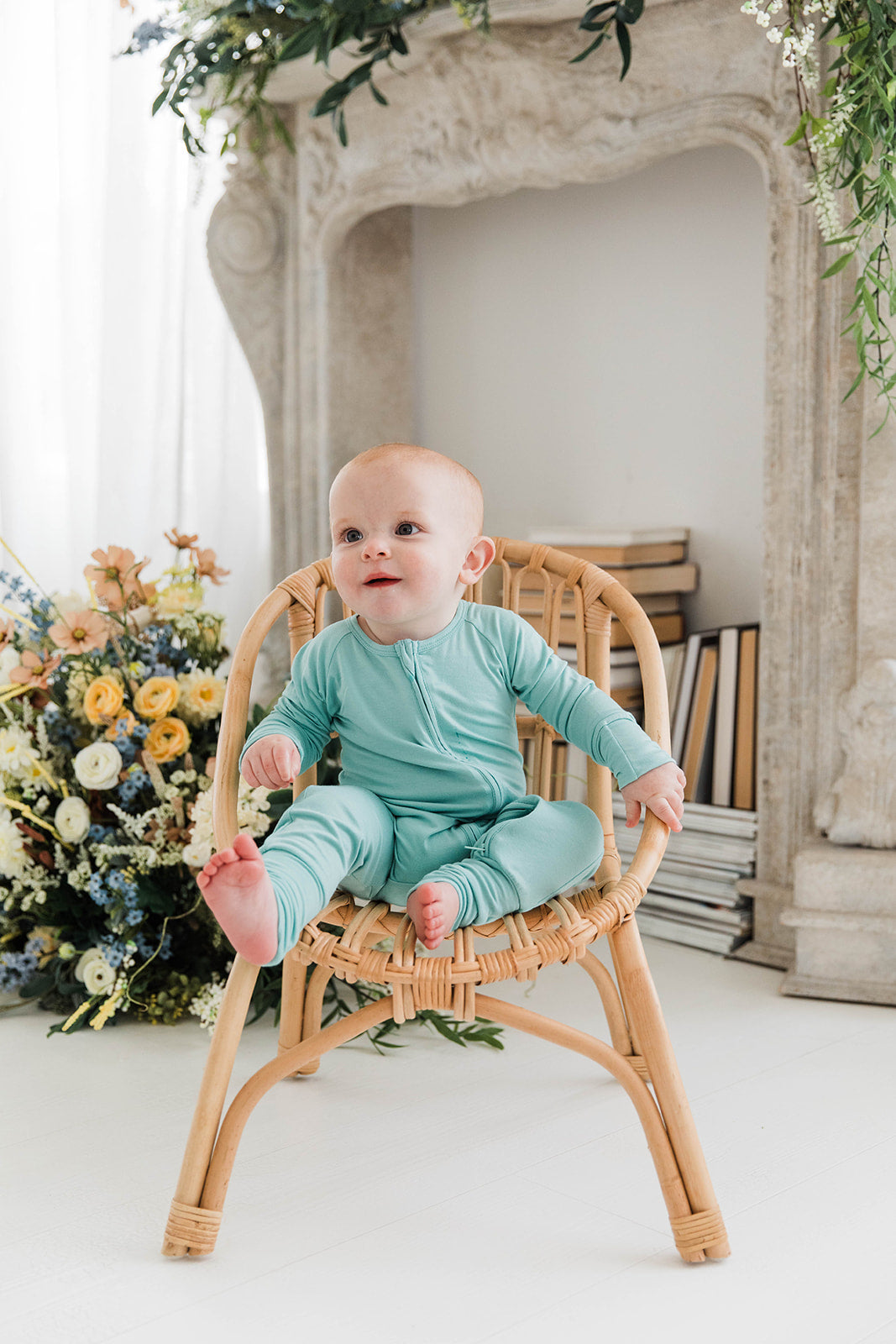 Zippered Romper in Mint