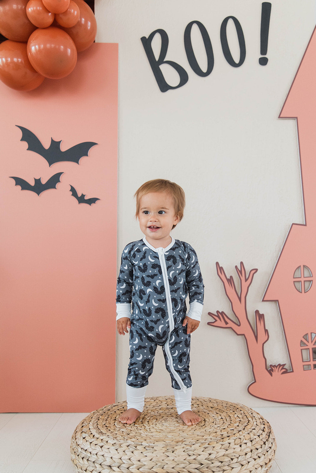 Zippered Romper in Spooky Night
