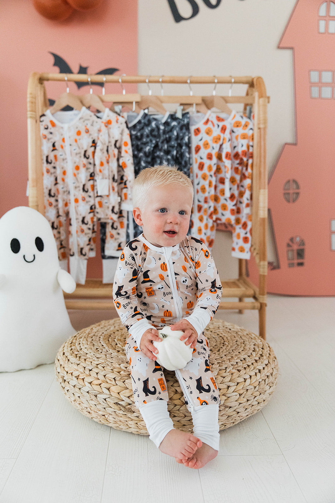 Zippered Romper in Boo to You