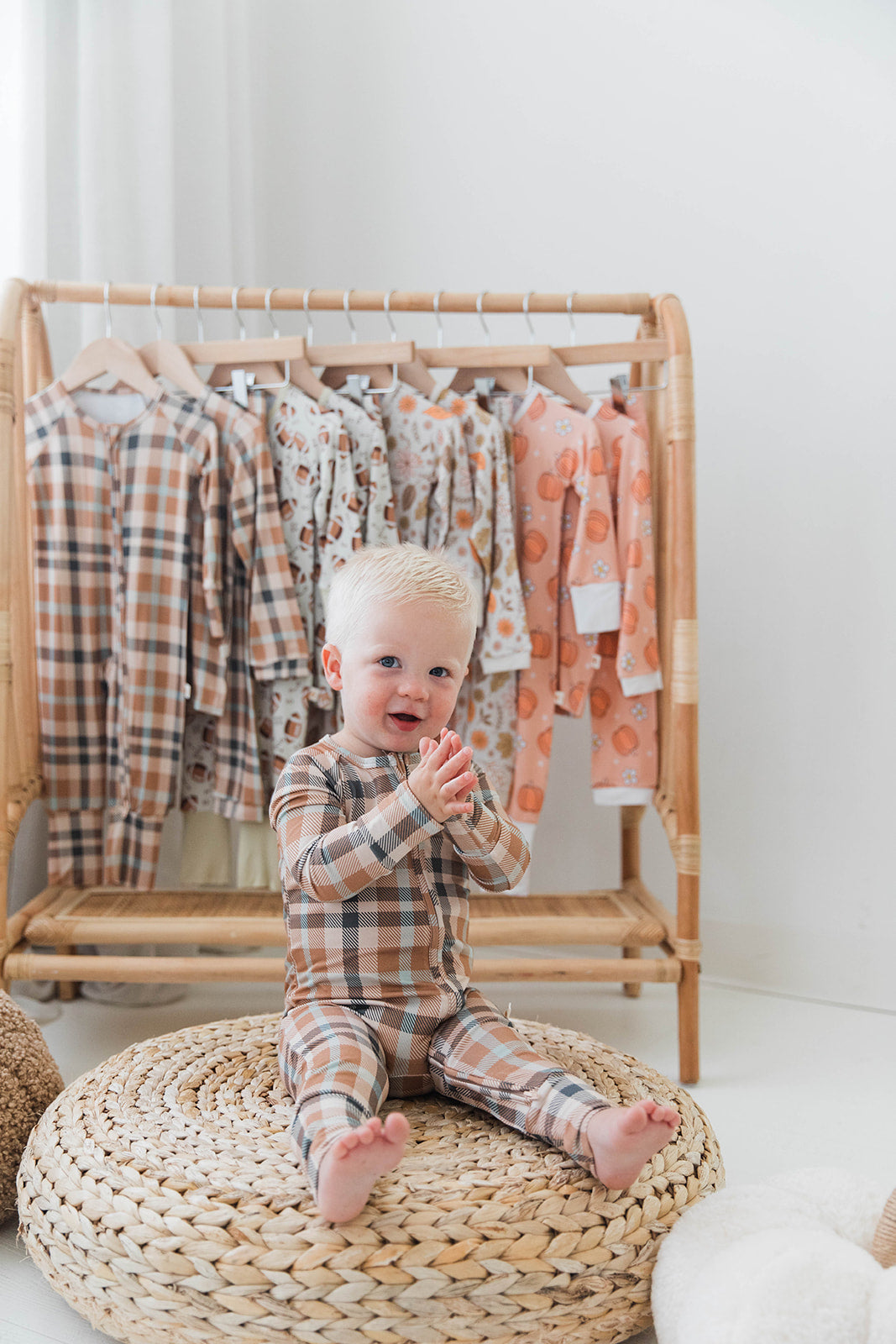 Zippered Romper in Autumn Plaid