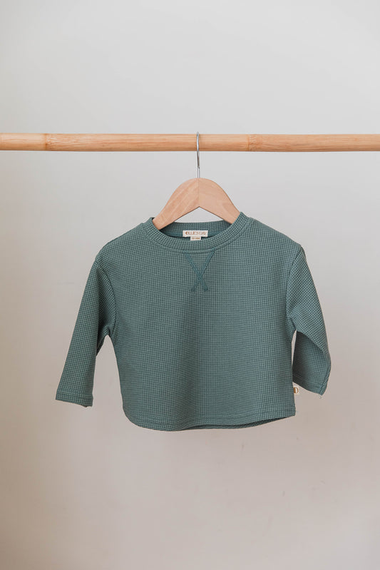 Long Sleeve Waffle Tee - Green