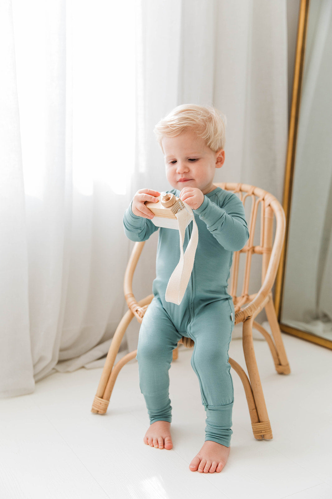 Zippered Romper in Sea