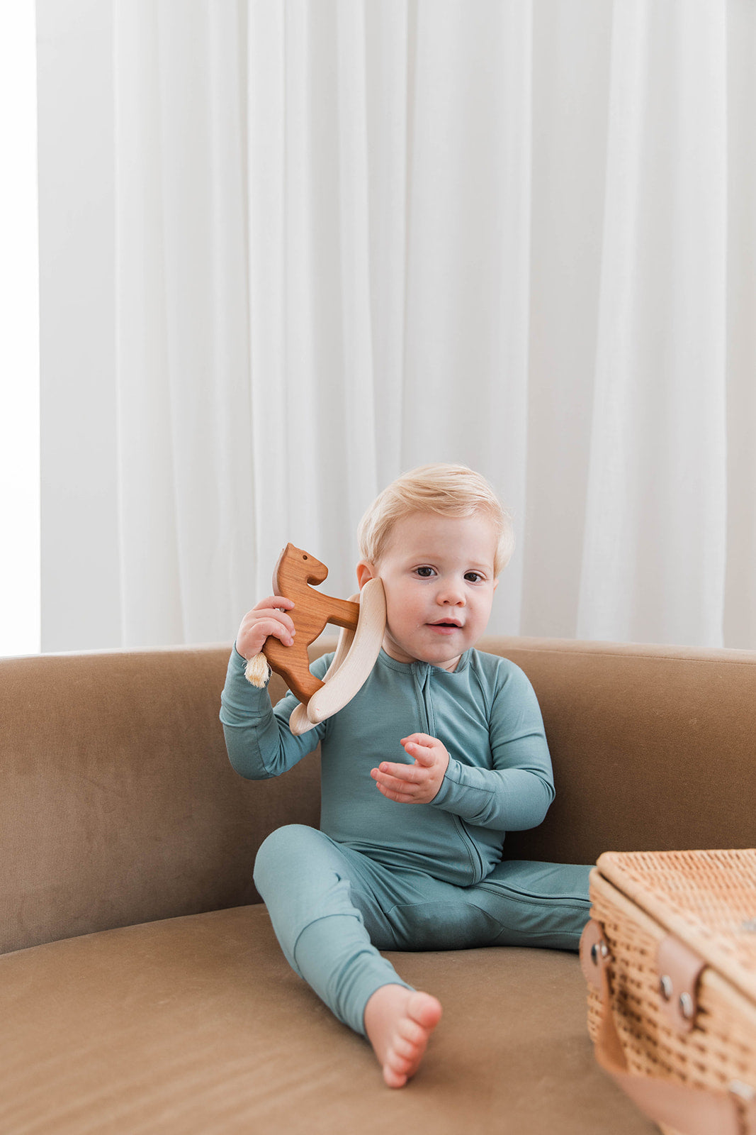 Zippered Romper in Sea