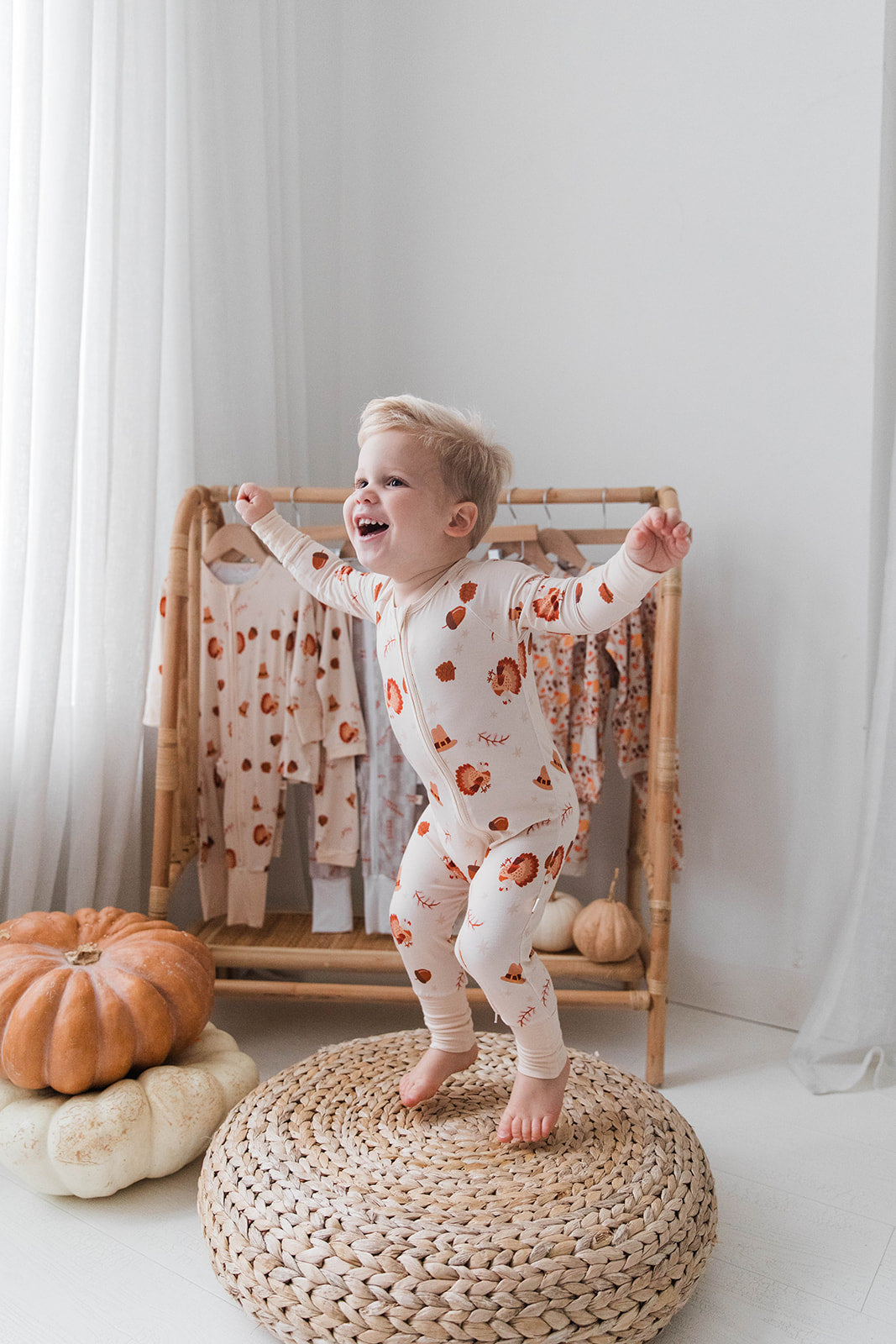 Zippered Romper in Turkey Trot