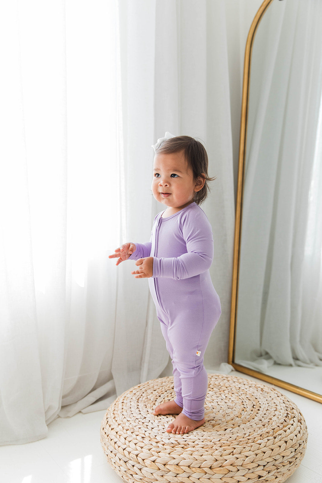 Zippered Romper in Lilac