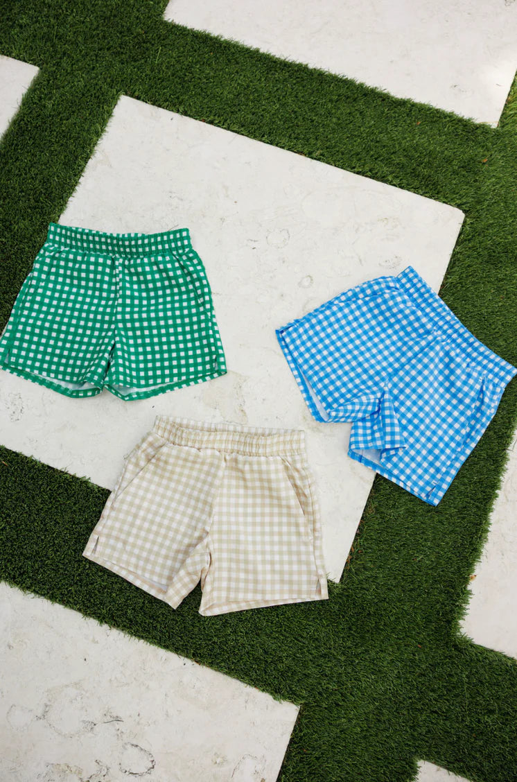 Mini Power Short - Golf Green Gingham