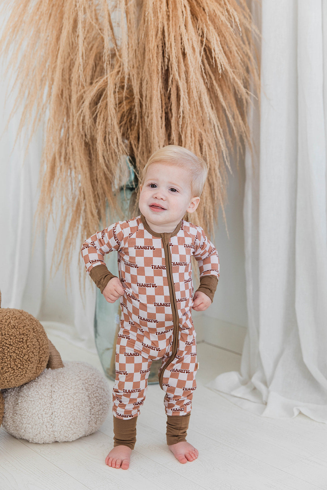 Zippered Romper in Thankful