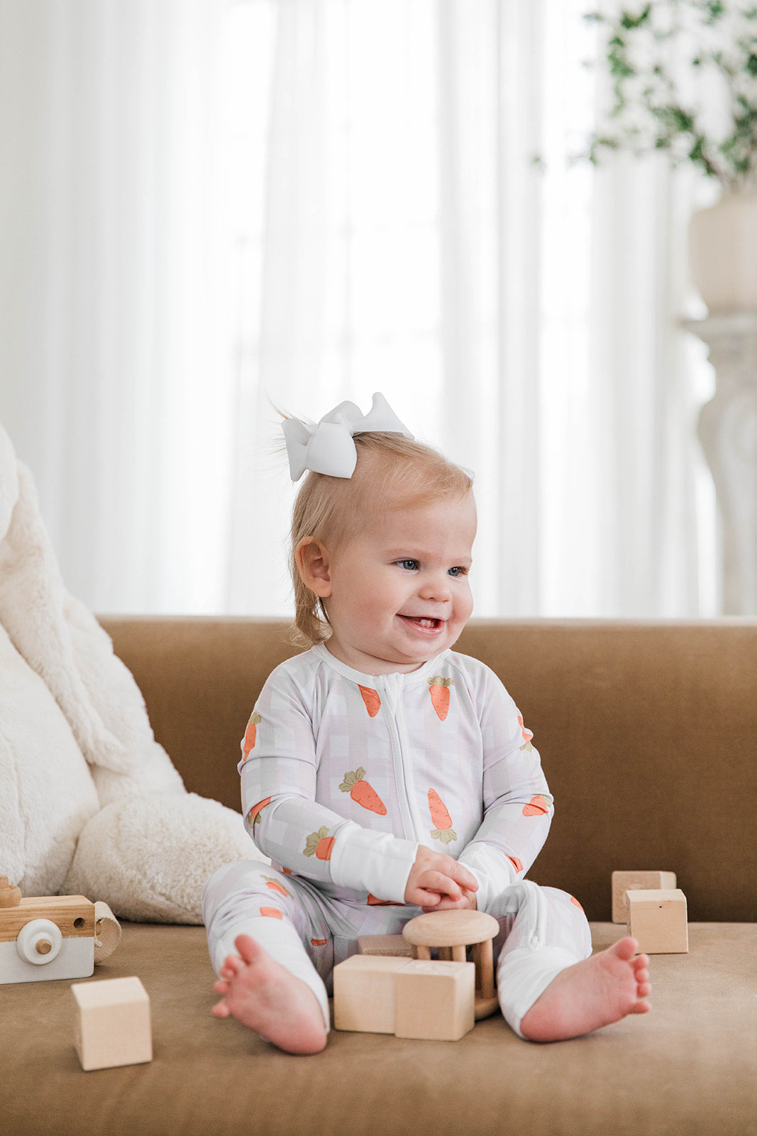 Zippered Romper in Carrots