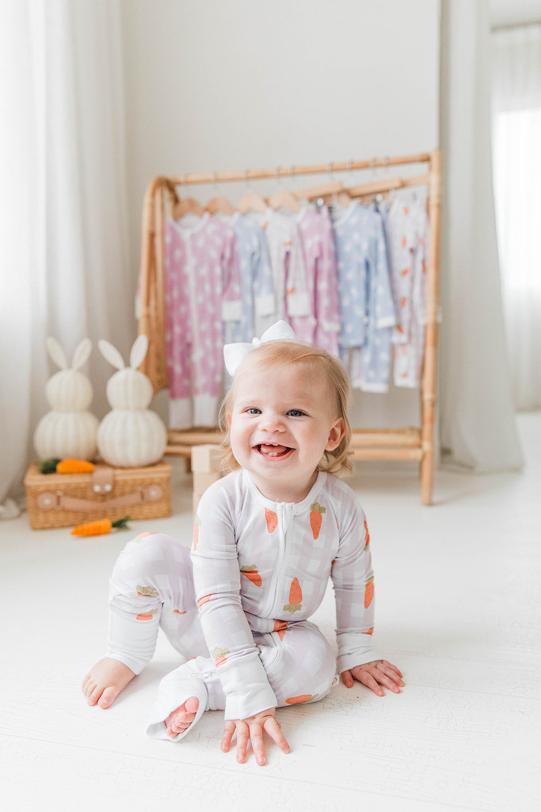 Zippered Romper in Carrots