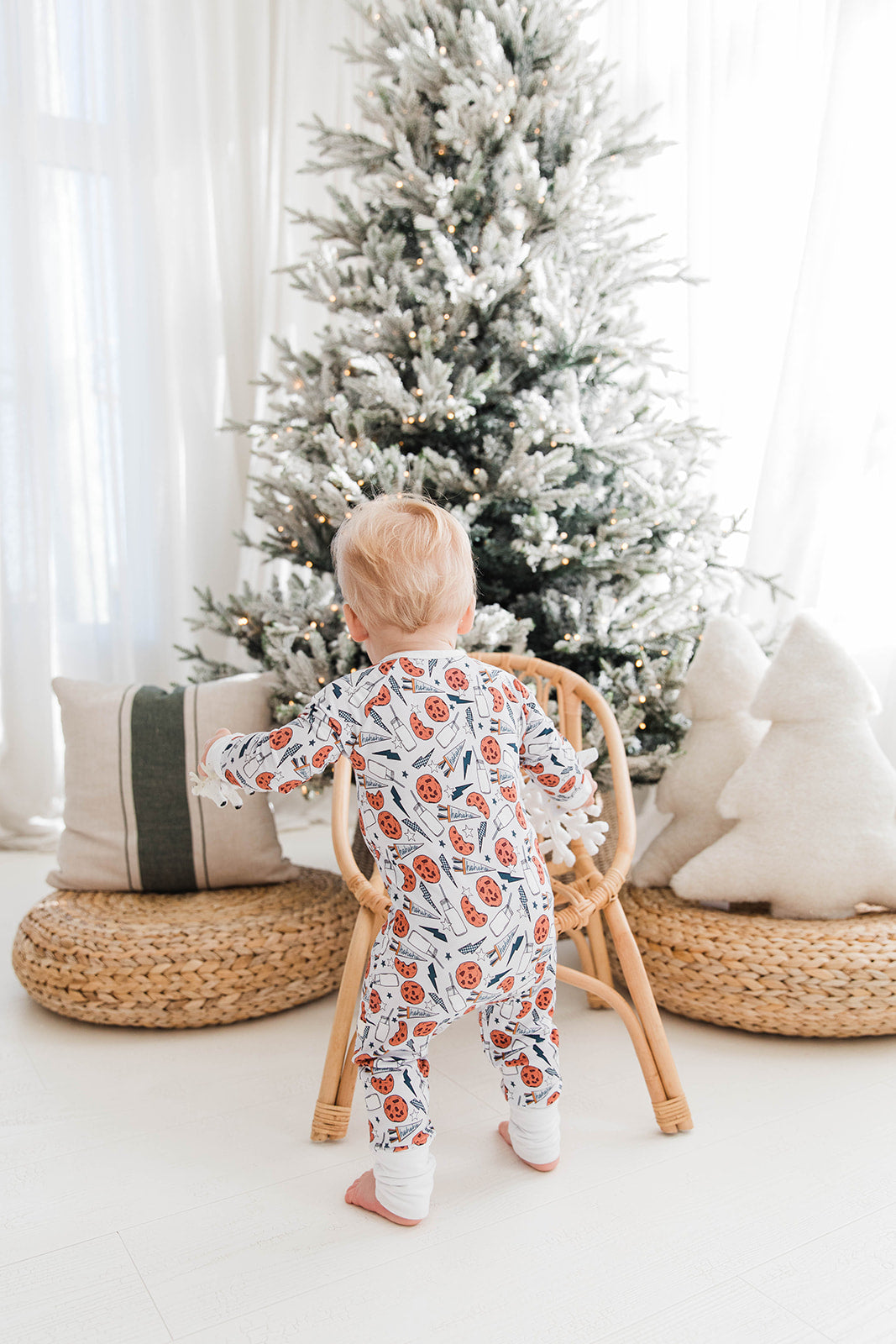 Zippered Romper in Milk and Cookies - Grey