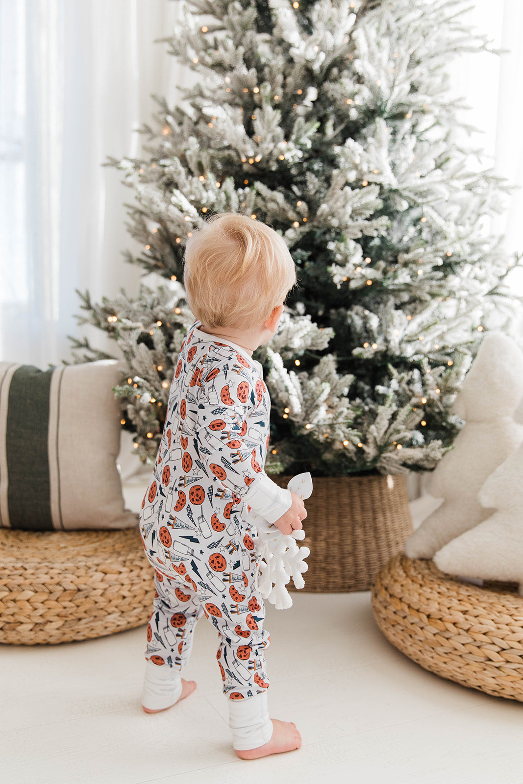 Zippered Romper in Milk and Cookies - Grey