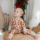 Zippered Romper in Gingerbread Man