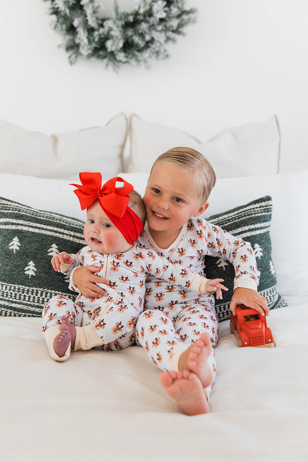 Zippered Romper in Rudolph