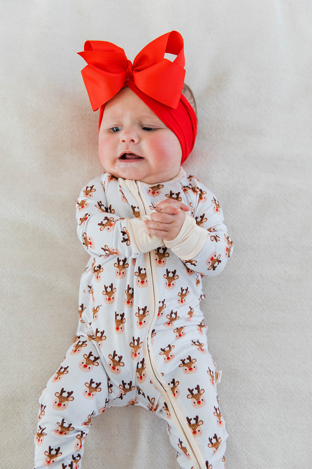 Zippered Romper in Rudolph