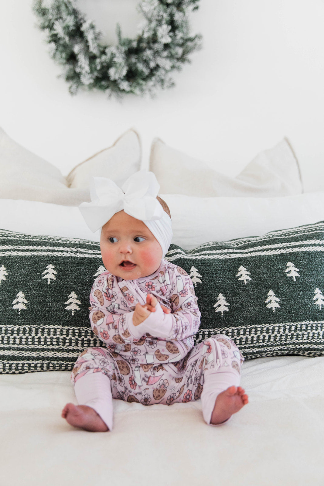 Zippered Romper in Milk and Cookies - Pink