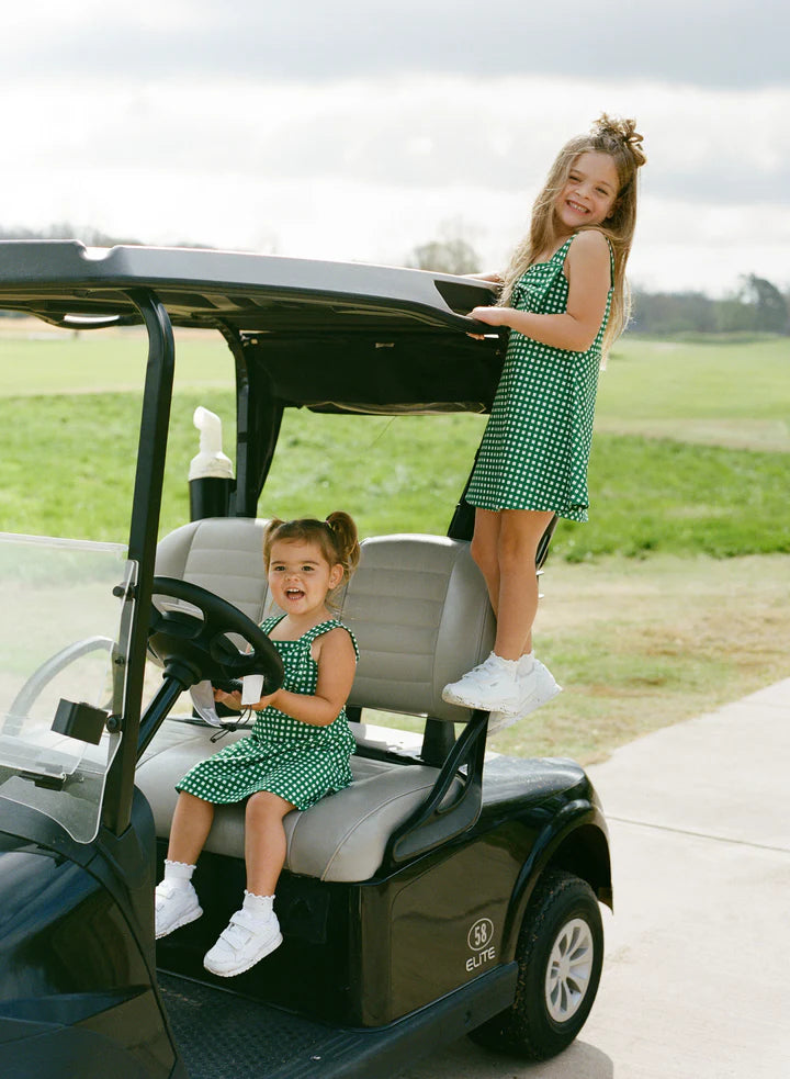 Dream Big Bow Dress - Golf Green Gingham