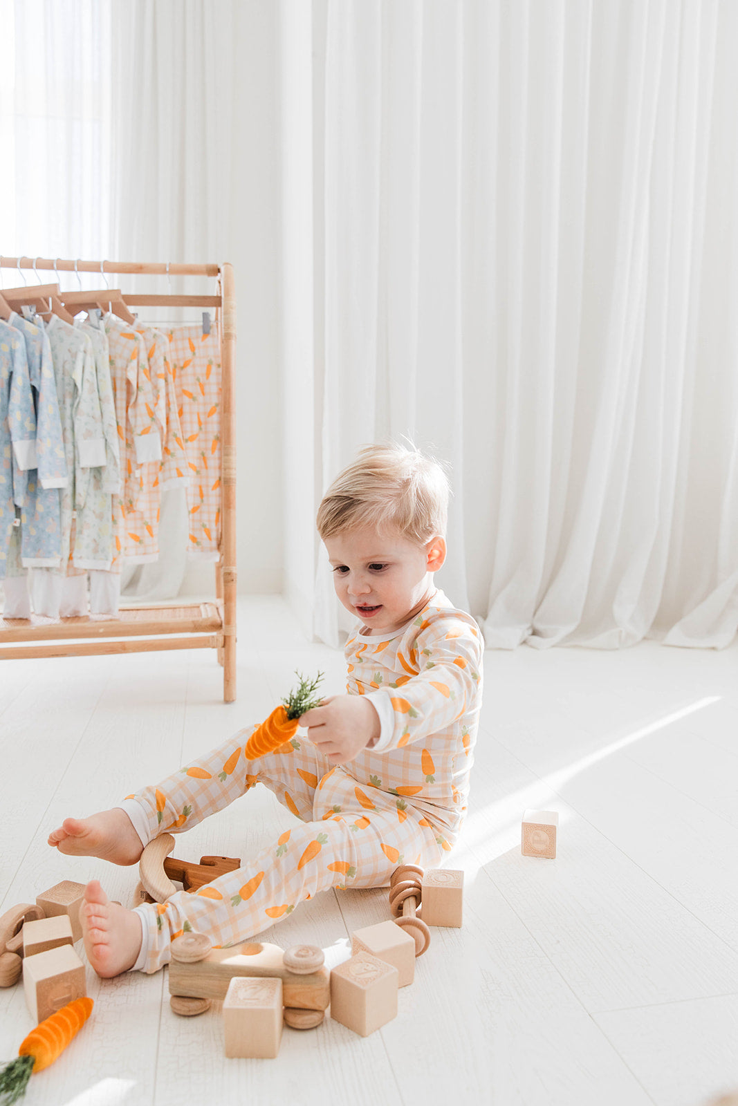 Two Piece Set in Carrot Patch Plaid