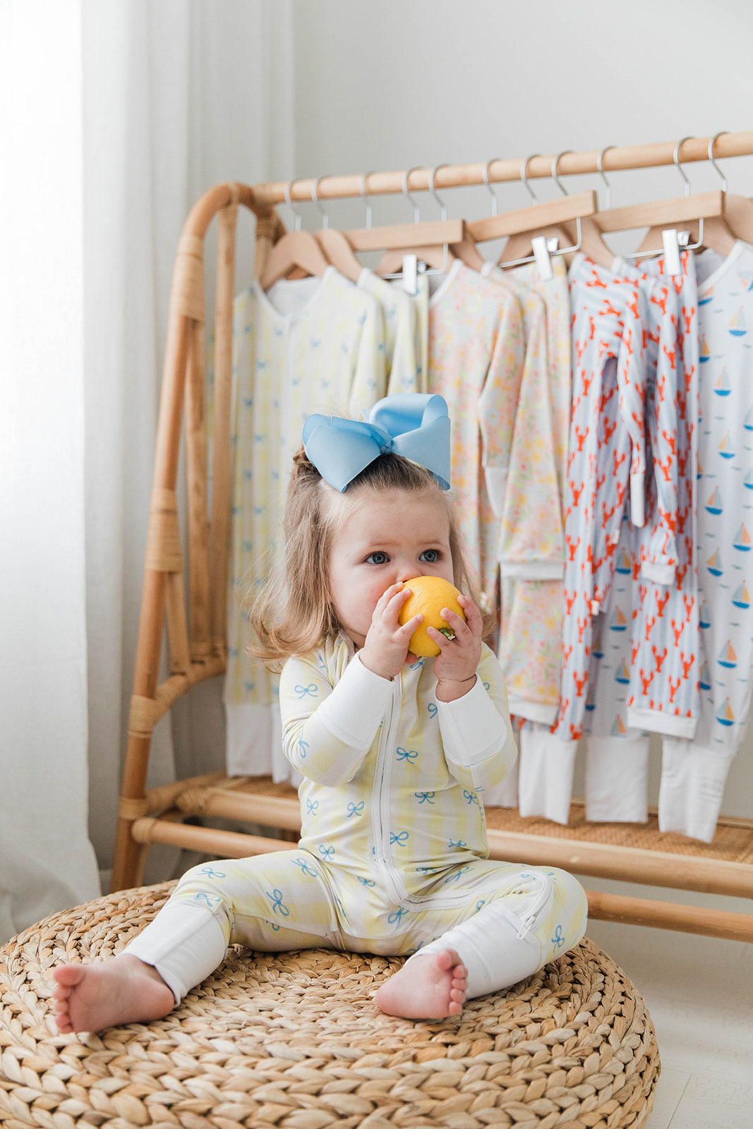Zippered Romper in Lemoncello Check
