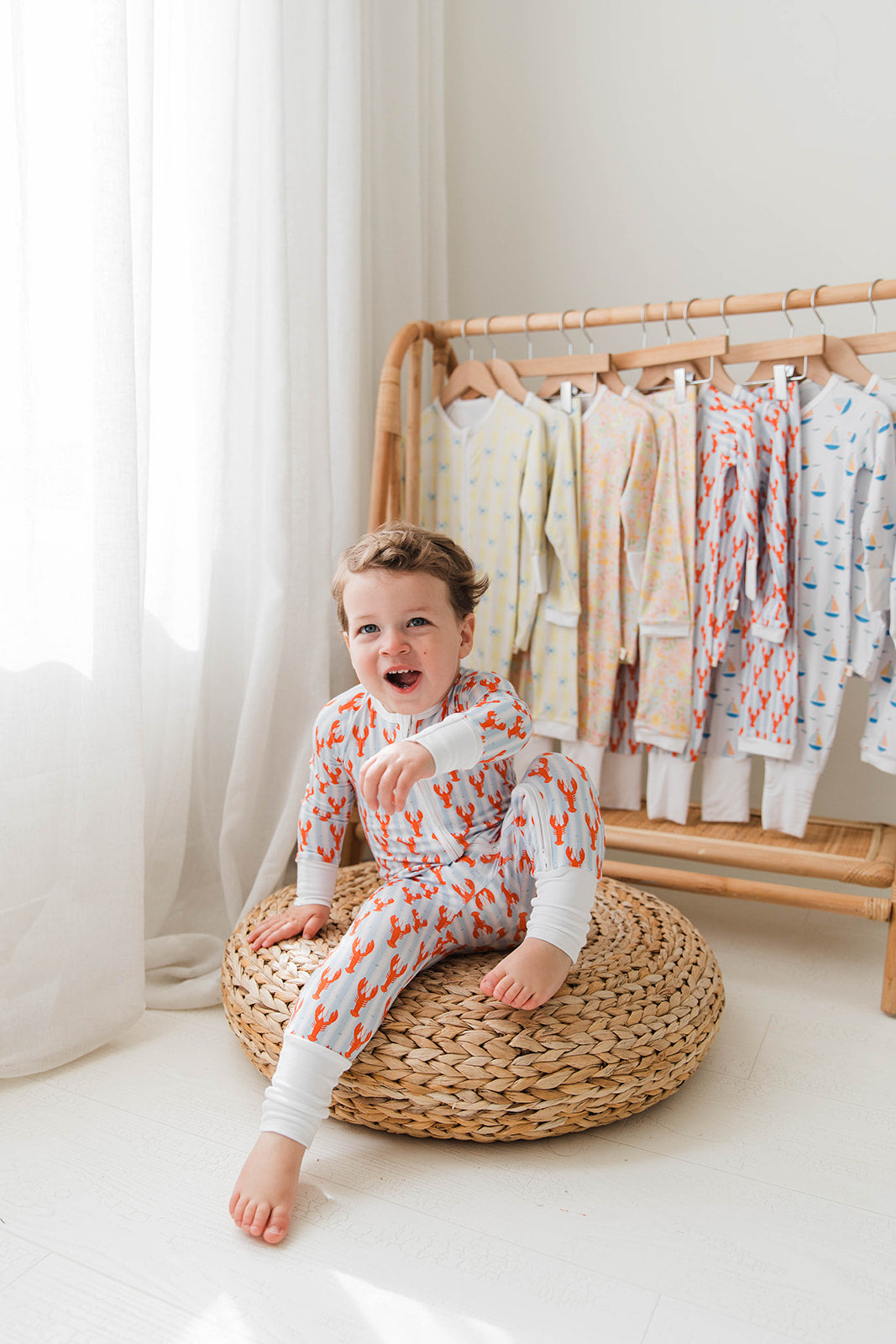 Zippered Romper in Marina Stripe