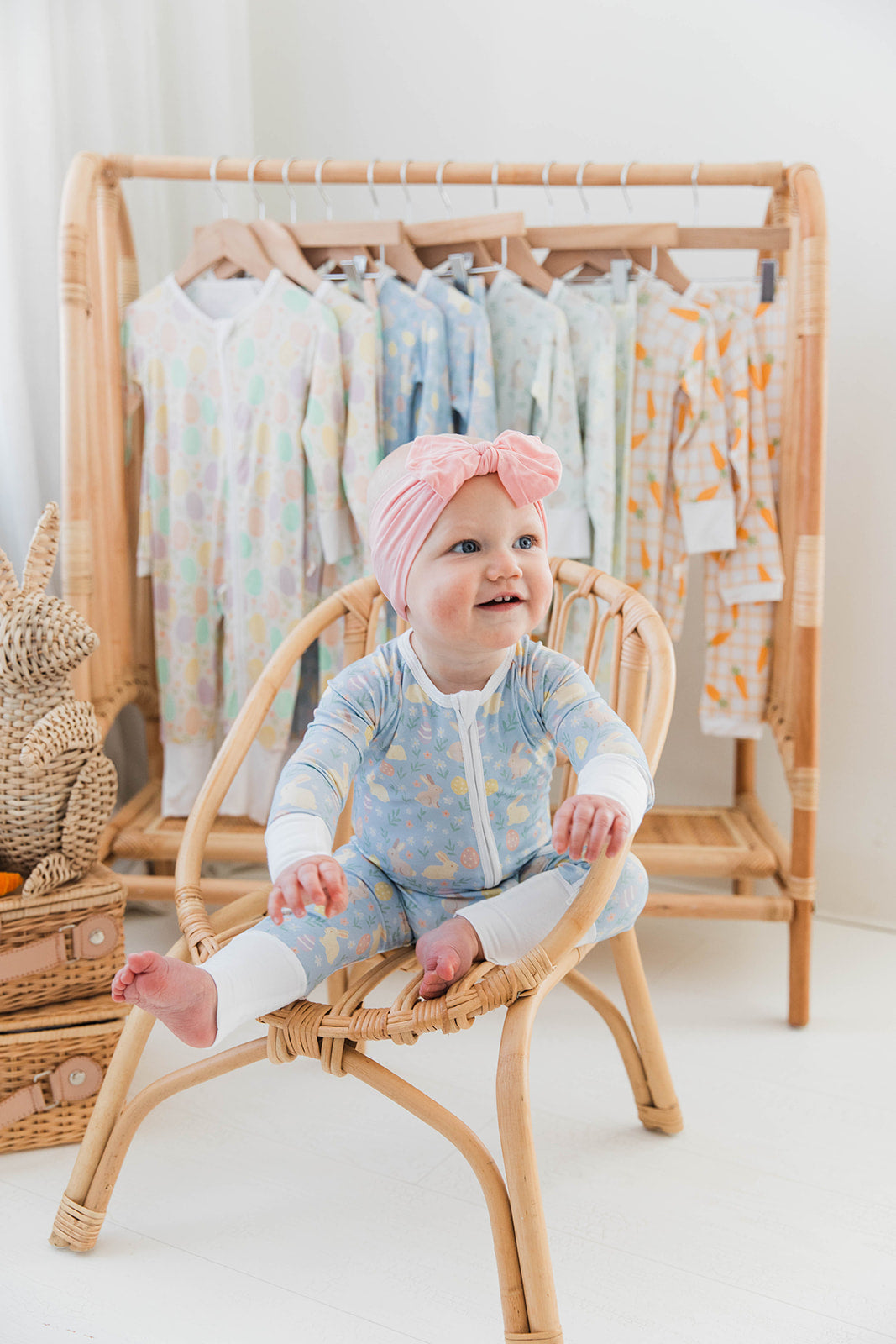 Zippered Romper in Bunny Blossom Meadow