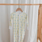 Zippered Romper in Lemoncello Check