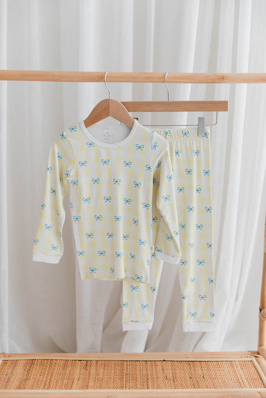 Two Piece Set in Lemoncello Check