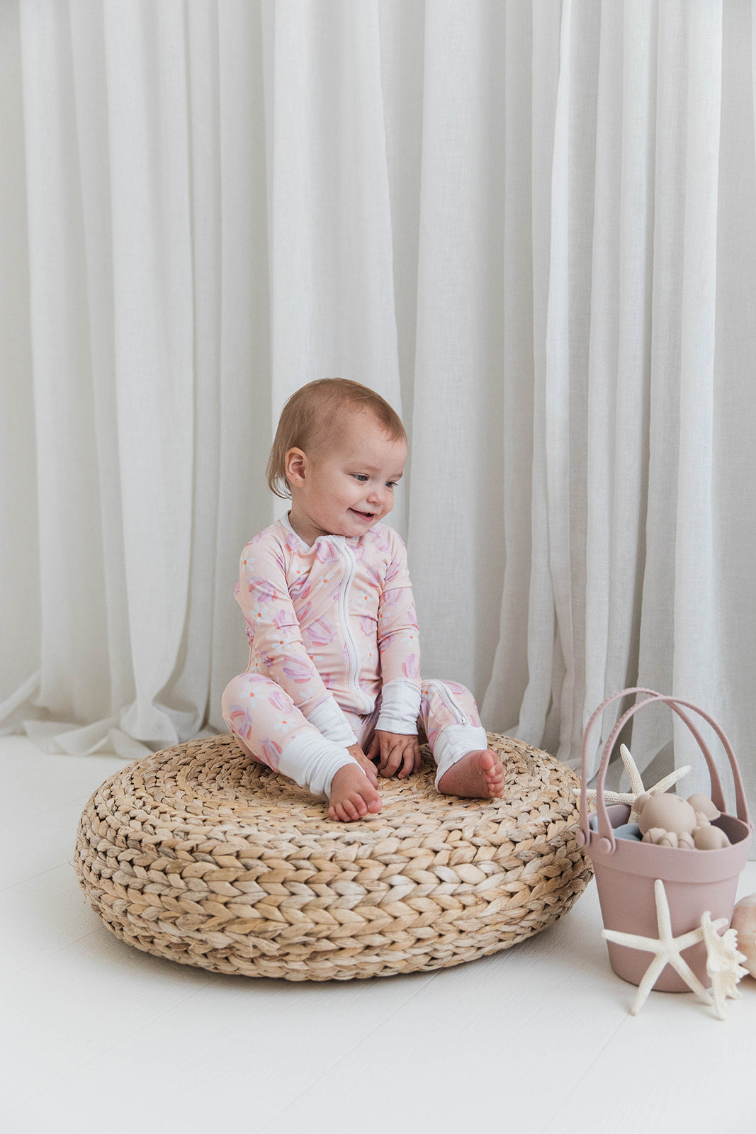 Zippered Romper in Shells