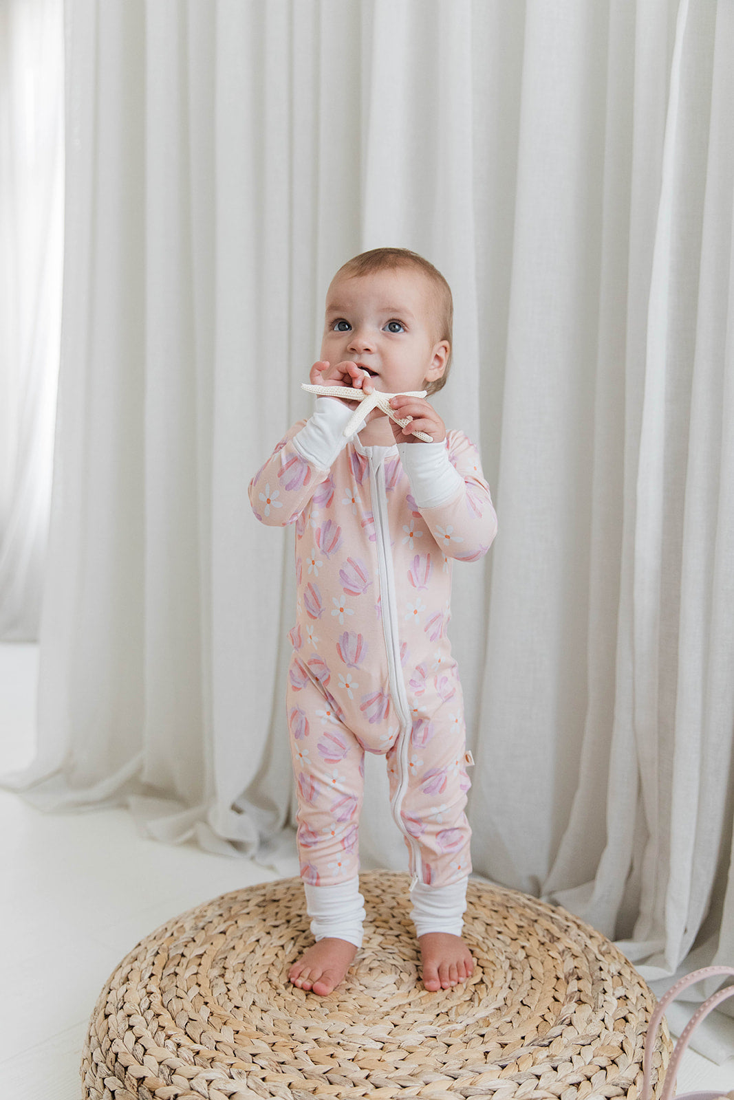 Zippered Romper in Shells