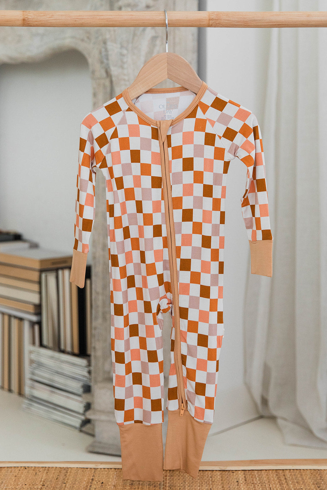 Zippered Romper in Pumpkin Spice