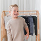 Long Sleeve Waffle Tee - Beige