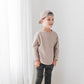 Long Sleeve Waffle Tee - Beige