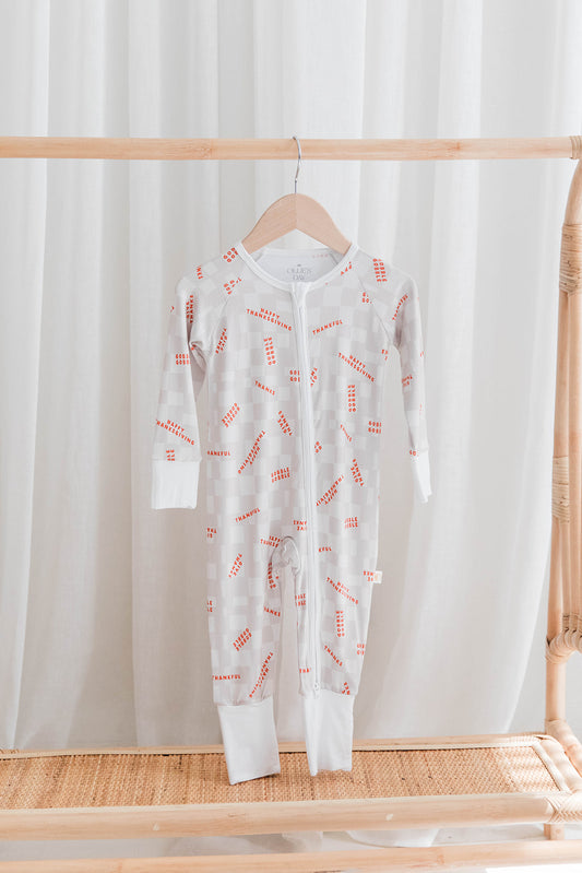 Zippered Romper in Thankful