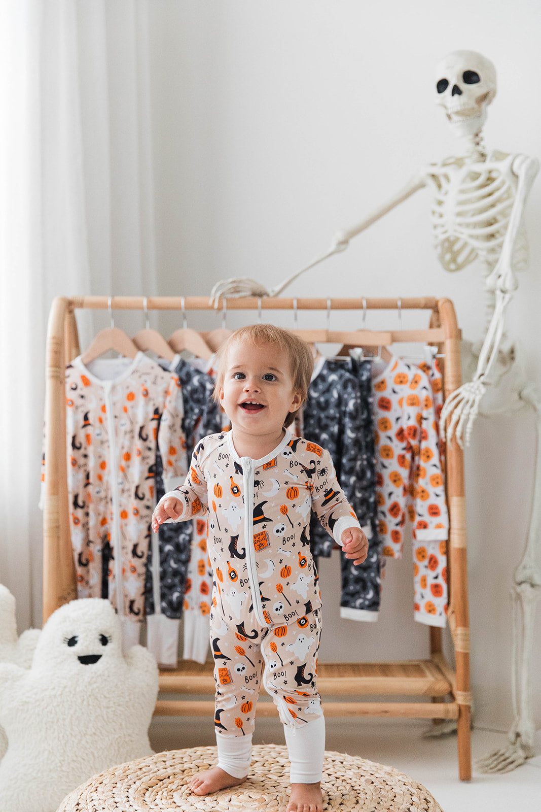 Zippered Romper in Boo to You
