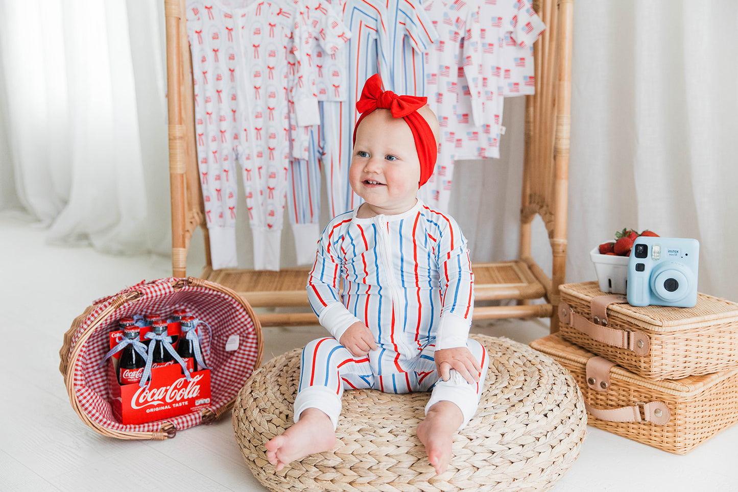 Zippered Romper in All American