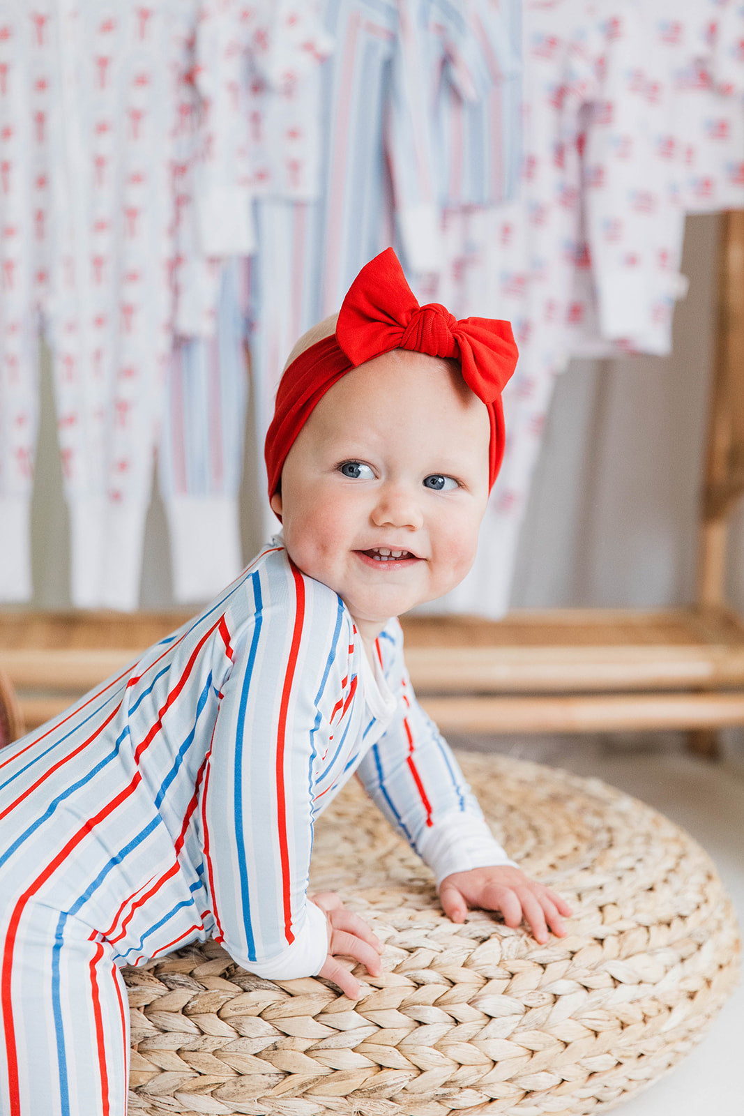 Zippered Romper in All American