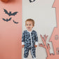 Zippered Romper in Spooky Night
