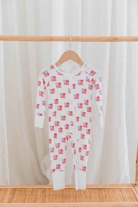 Zippered Romper in Old Glory