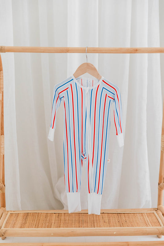 Zippered Romper in All American