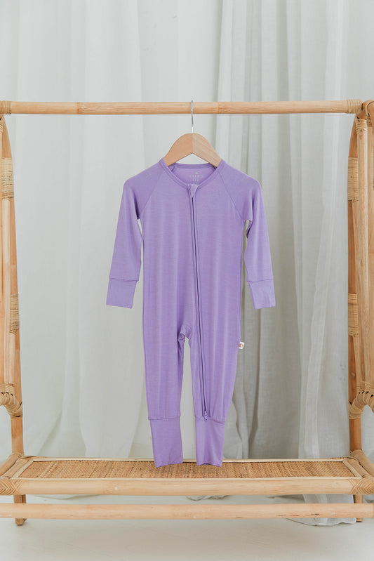 Zippered Romper in Lilac