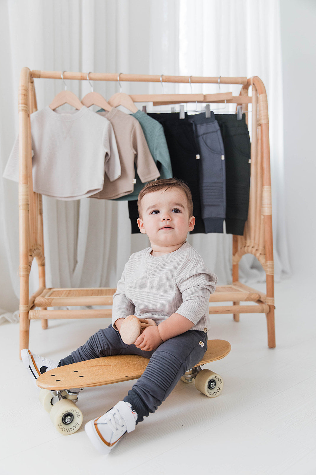 Long Sleeve Waffle Tee - Cream